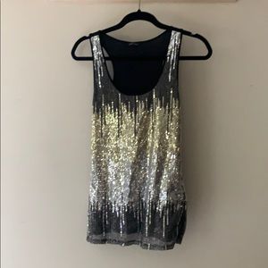 Black, Silver & Gold sequined tank